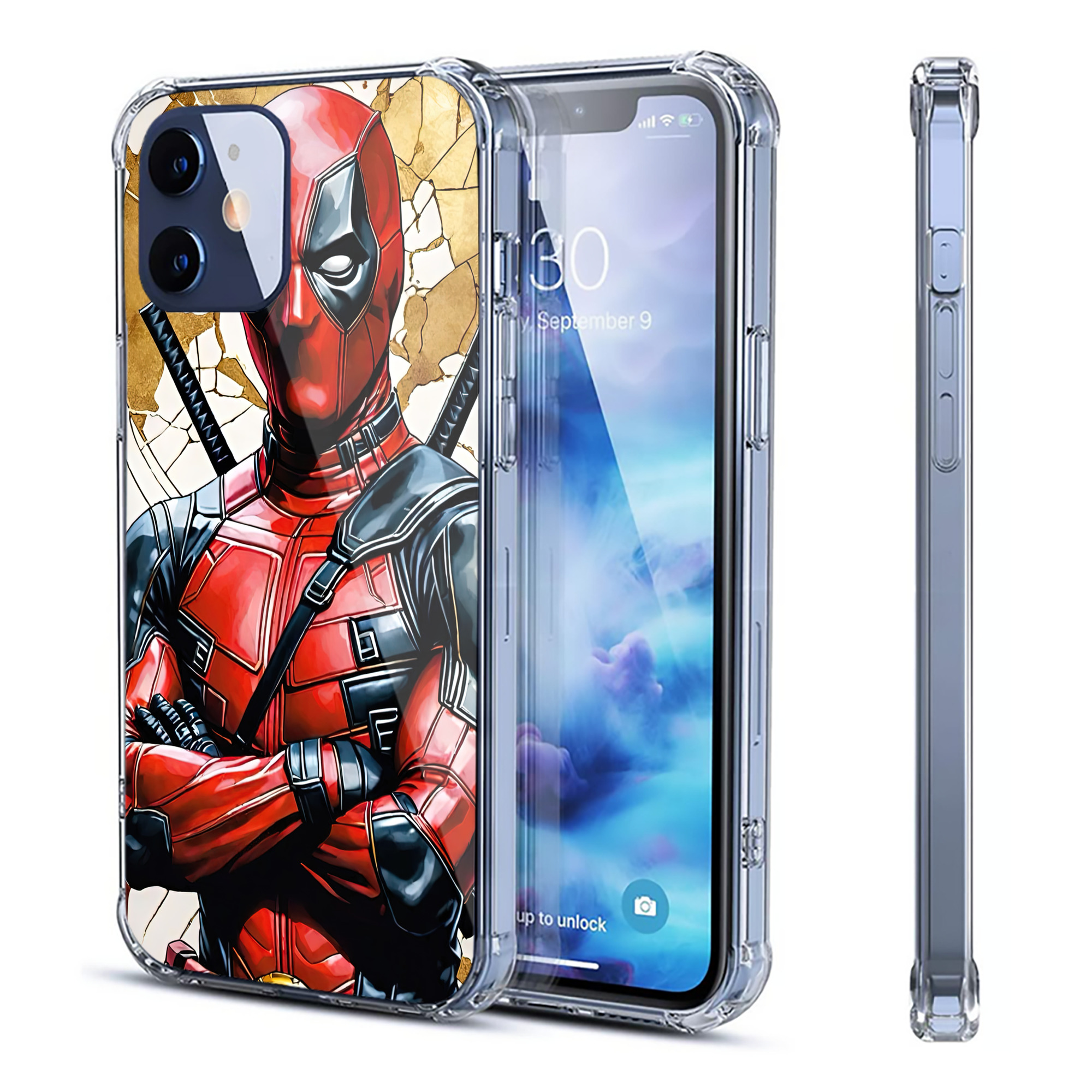 （画像用） Deadpool デッドプール 【iPhone 12シリーズ対応】透明スマホケース（クリアソフトケース）